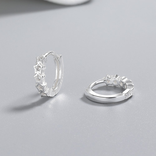Pendientes Huggie de moda al por mayor | Pendientes de plata 925 estilo estrella para mujer