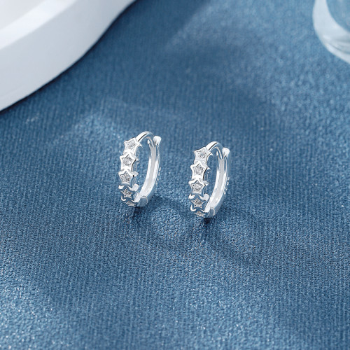 Pendientes Huggie de moda al por mayor | Pendientes de plata 925 estilo estrella para mujer