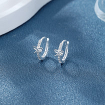 Wholesale Huggies Earrings | Butterfly Bow AAA White Zircon 925 Silver Jewelry