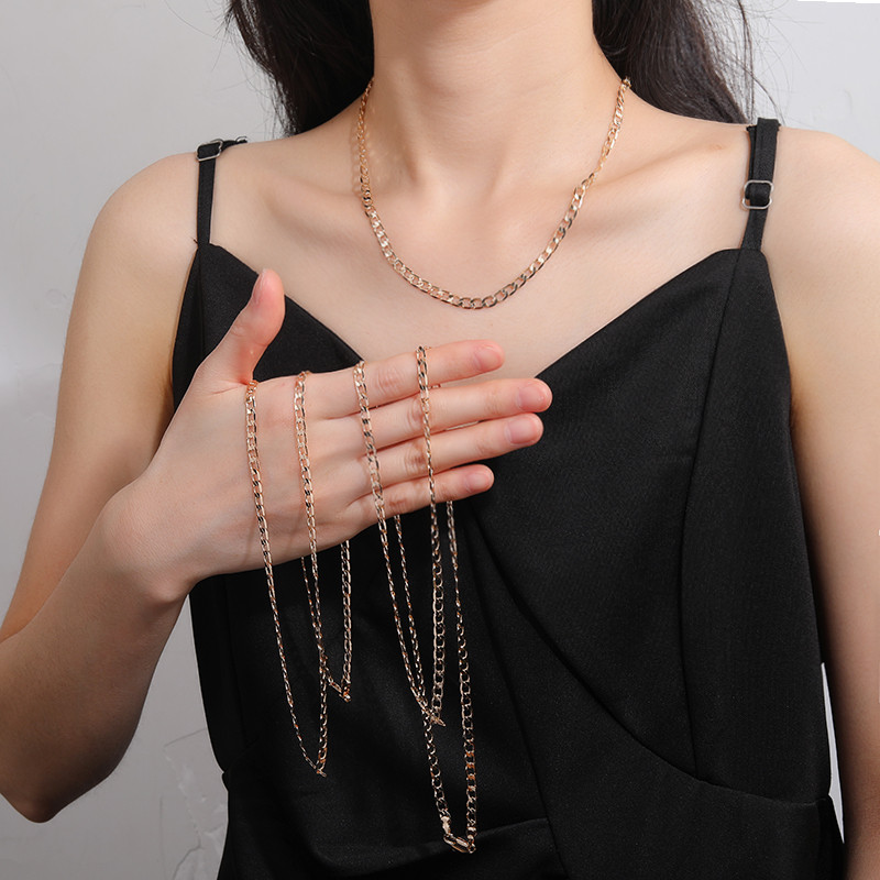 18k gold-plated necklace stacking