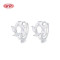 Wholesale 925 Silver Earrings China | White Zircon Flower Women's Huggies Earrings