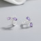 Animal 925 Silver Earrings | Purple Zircon Butterfly Ladies' Jewelry Huggies Earrings