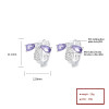 Pendientes de plata 925 con forma de animal | Pendientes Huggie con mariposa de circonita morada para mujer