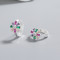 Plain 925 Sterling Silver Earrings Manufacturer| Daisy Colored Zircon Flower Huggies Earrings