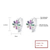 Fabricante de aretes sencillos de plata de ley 925 | Aretes Huggie con flor de circonita color margarita
