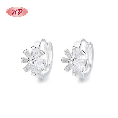 Proveedores de pendientes de plata 925 | Joyería para mujer con margaritas y circonitas blancas