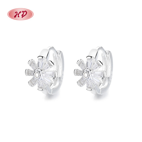 Proveedores de pendientes de plata 925 | Joyería para mujer con margaritas y circonitas blancas