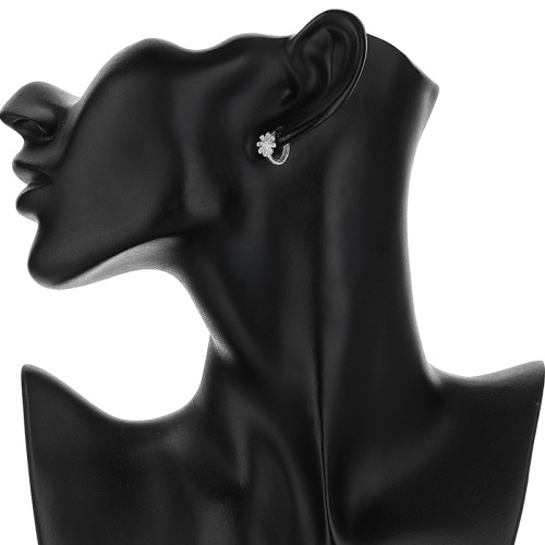 Proveedores de pendientes de plata 925 | Joyería para mujer con margaritas y circonitas blancas