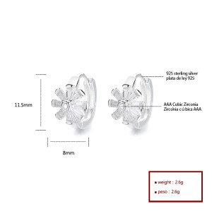 Proveedores de pendientes de plata 925 | Joyería para mujer con margaritas y circonitas blancas