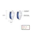 Pendientes de plata de ley con circonitas cúbicas al por mayor | Pendientes Huggie con diseño geométrico de bloques azules para mujer