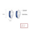 Wholesale Sterling Silver CZ Earrings | Blue Geometric Block Design Women's Huggies Earrings Jewelry