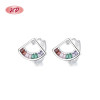 Pendientes S925 al por mayor | Diseño de abanico con circonitas color dopamina para mujer