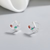 Pendientes S925 al por mayor | Diseño de abanico con circonitas color dopamina para mujer