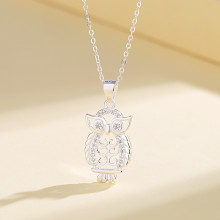 925 Silver Necklace Manufacturer | Owl Animal Pendant Necklace Ladies' Jewelry