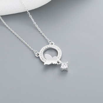 925 Sterling Silver Necklace Wholesale | Hollow Butterfly Animal Light Luxury Jewelry Pendant Necklace