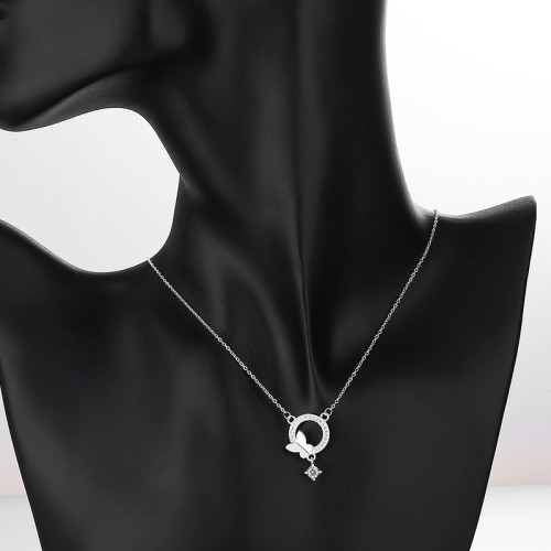 925 Sterling Silver Necklace Wholesale | Hollow Butterfly Animal Light Luxury Jewelry Pendant Necklace