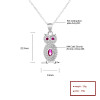 Collar de plata al por mayor | Colgante de moda con incrustaciones de búho y circonita AAA roja, joyería de plata 925