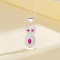 Wholesale Silver Necklace | Owl Inlaid Red Aaa Zircon Fashion Pendant 925 Silver Jewelry