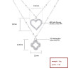 Collar al por mayor de China | Cadena de doble capa con corazón hueco y flor, joyería de plata 925