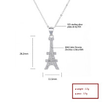 Necklace Custom Design Wholesale | Vintage Design Of Iron Tower 925 Silver Jewelry Chain Necklace