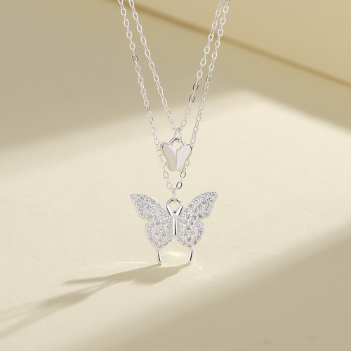 925 Silver Necklace Factories | Butterfly Luxury Jewelry Women's Necklace Gift