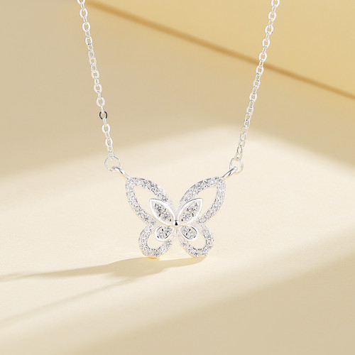 S925 Necklace Wholesale | Chain Jewelry Necklace With Elegant Butterfly Animal Design