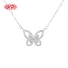 Collar S925 al por mayor | Collar de cadena de doble capa con elegante diseño de mariposa