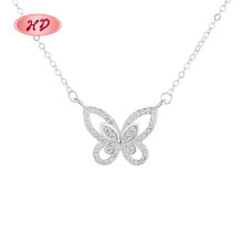 Collar S925 al por mayor | Collar de cadena de doble capa con elegante diseño de mariposa