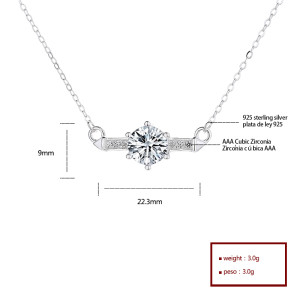 Collar de plata al por mayor | Joyería clásica independiente de circonitas para mujer