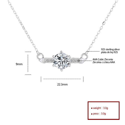 Wholesale Silver Necklace | Classic Independent Zircon Jewelry Women's Necklace