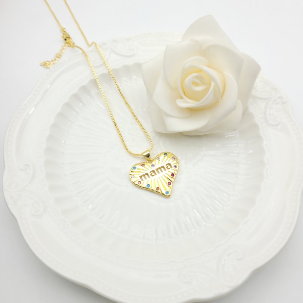 Mother's Day jewelry 18k gold-plated heart-shaped zircon design for women's jewelry