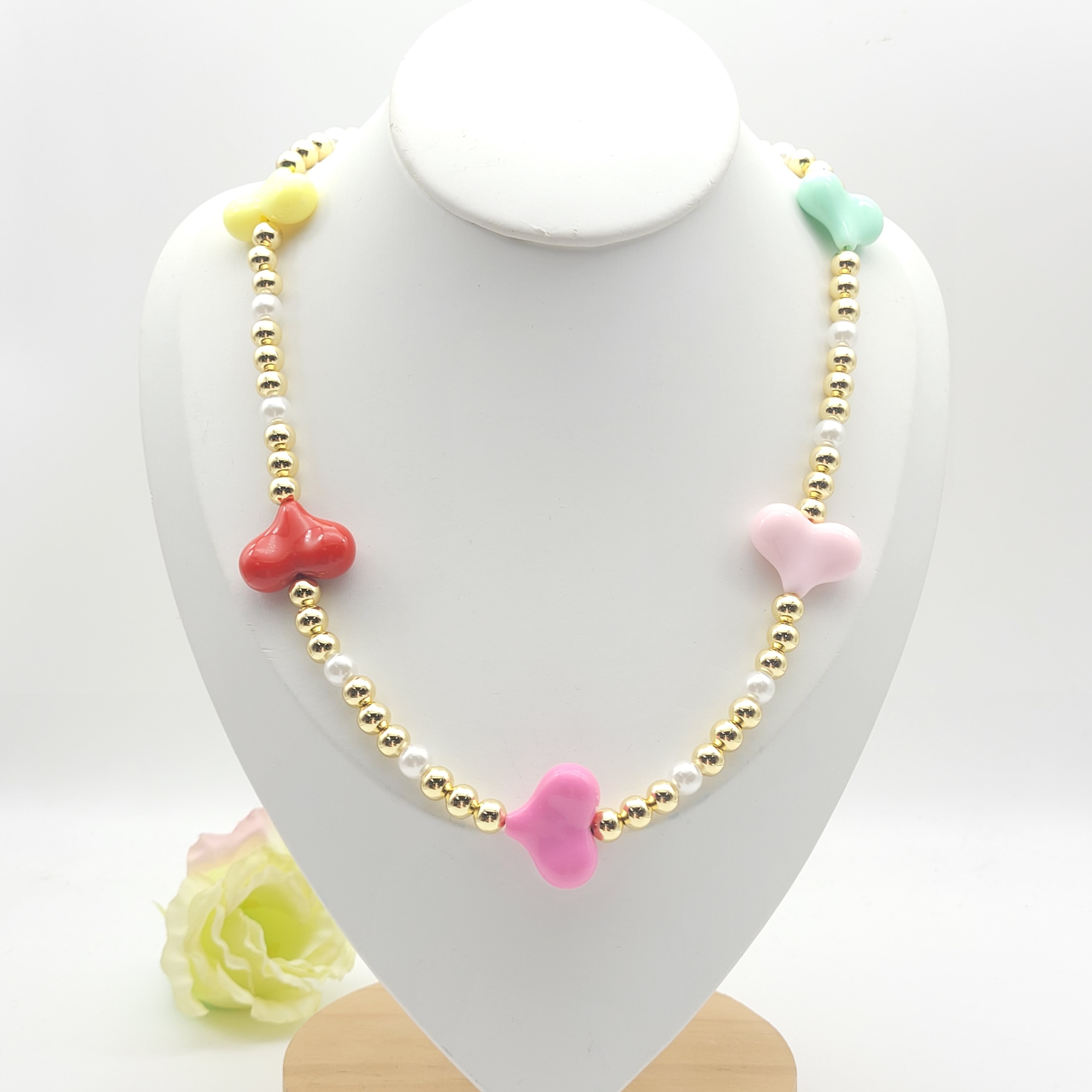 18k gold-plated beaded necklace