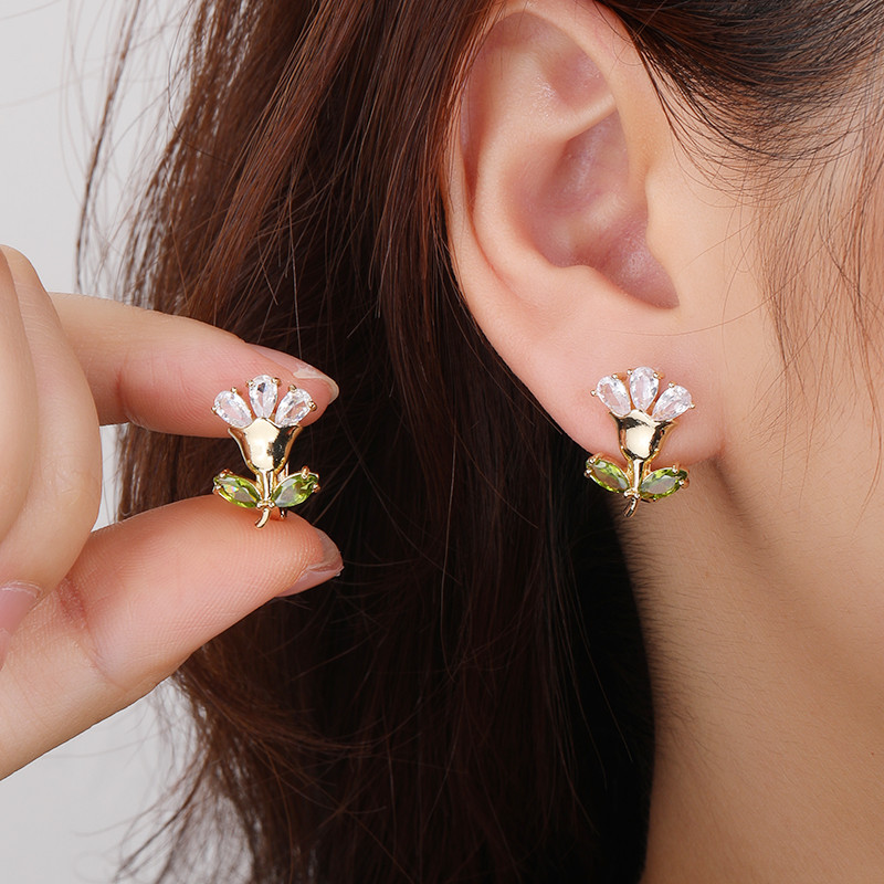 18k gold plated flower earring