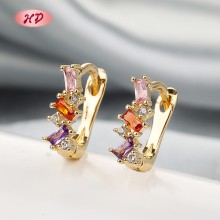 Fashion Jewelry Geometric Earrings |18k Gold Plated Trendy Claw Setting | Wholesale Luxury Design