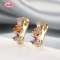 Fashion Jewelry Geometric Earrings | 18k Gold Plated Trendy Claw Setting | Wholesale Luxury Design