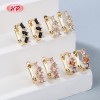 Fashion Jewelry Geometric Earrings |18k Gold Plated Trendy Claw Setting | Wholesale Luxury Design