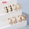 Fashion Jewelry Geometric Earrings | 18k Gold Plated Trendy Claw Setting | Wholesale Luxury Design