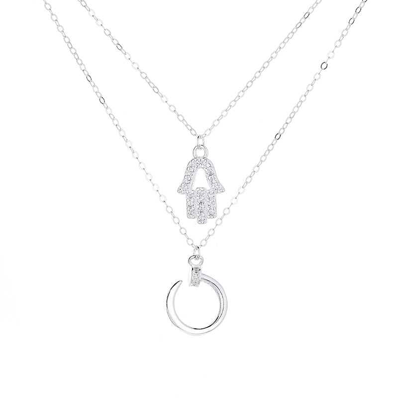 925 silver double-layer pendant necklace