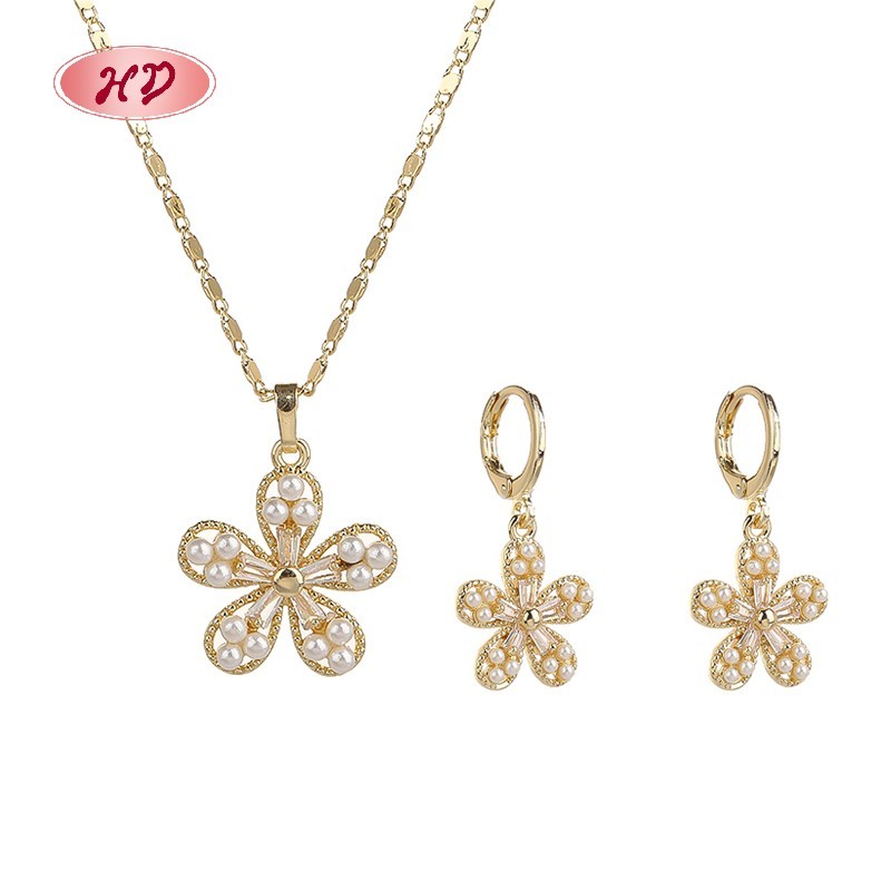 Wholesale Flower Jewelry Set - White