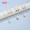 Fashion Flower  Earrings and Necklace 18k Gold-plated Multicolored Jewelry Set for Women