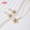 Fashion Flower  Earrings and Necklace 18k Gold-plated Multicolored Jewelry Set for Women