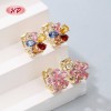 Fashion Jewelry Flower Earrings | 18k Gold Plated Claw Setting | Wholesale Cute Design