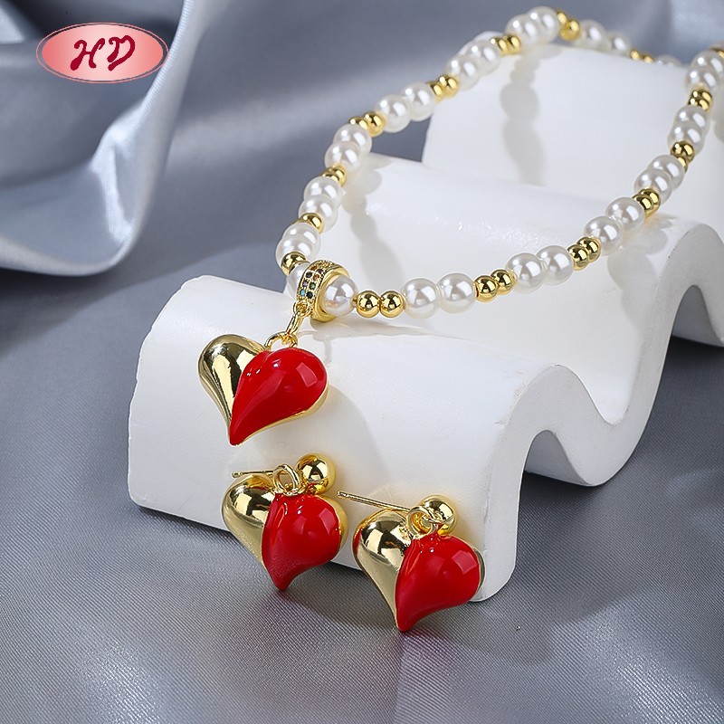 Wholesale Heart Jewelry Set - Red