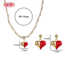 Romantic Heart-shaped 18k Gold-plated Jewelry Set | Wholesale Fashion Copper Alloy Wedding Jewelry Sets for Bride Party