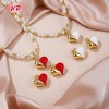 Chic 18k Gold - Plated Heart & Pearl Jewelry Set | Wholesale Trendy Fashion Find