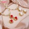 Chic 18k Gold - Plated Heart & Pearl Jewelry Set | Wholesale Trendy Fashion Find