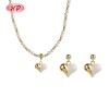 Conjunto de joyería de moda con corazón y perla chapado en oro de 18 quilates | Joyería Hengdian Trendy Wholesale