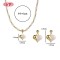 Chic 18k Gold - Plated Heart & Pearl Jewelry Set | Wholesale Trendy Fashion Find