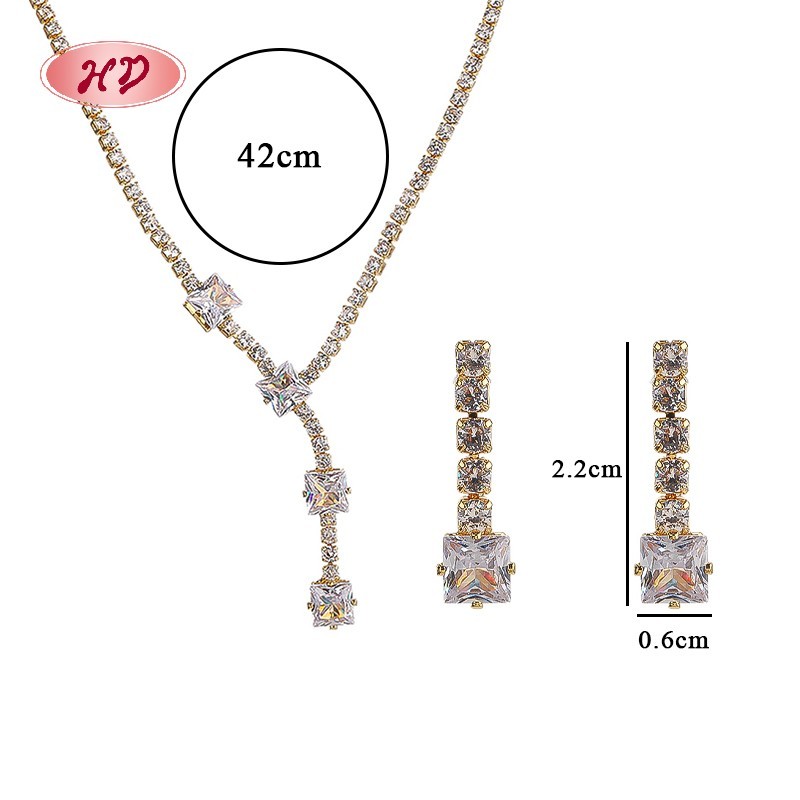 Dainty Shinning Square Jewlry Set