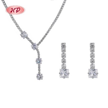Elegant Square Zircon 18k Gold - Plated Jewelry Set | Wholesale Trendy Fashion Jewelry